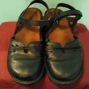 Black Velcro strap comfort shoes